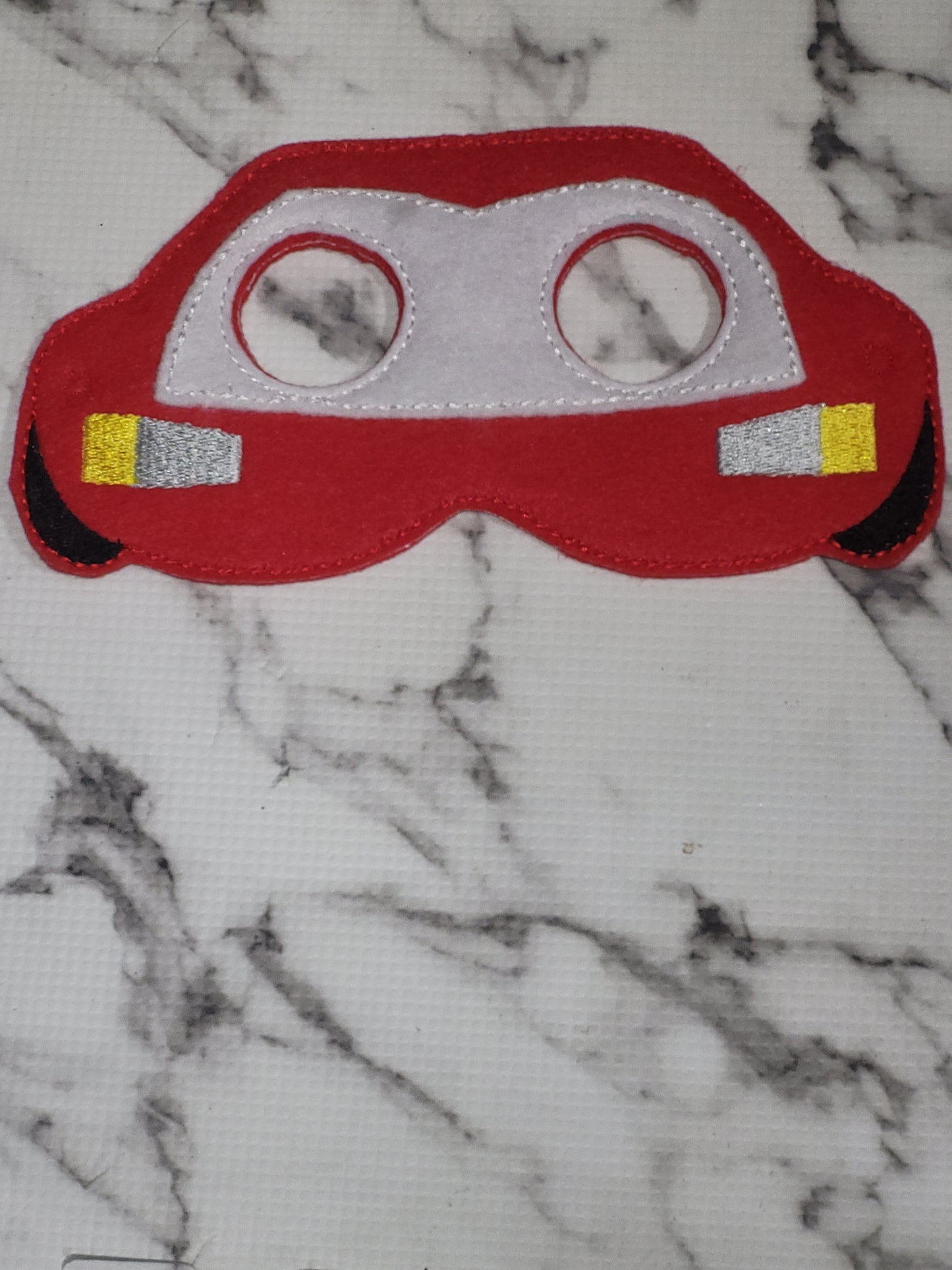 Red Lightening Racecar Play Mask