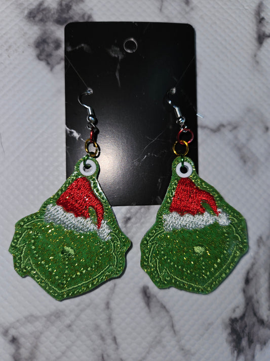 Mean One Santa Dangle Earrings