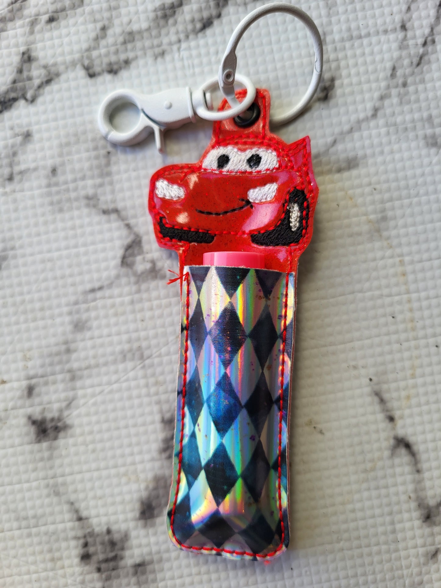 Ka-Chow Racecar Lip Balm Holder Keychain