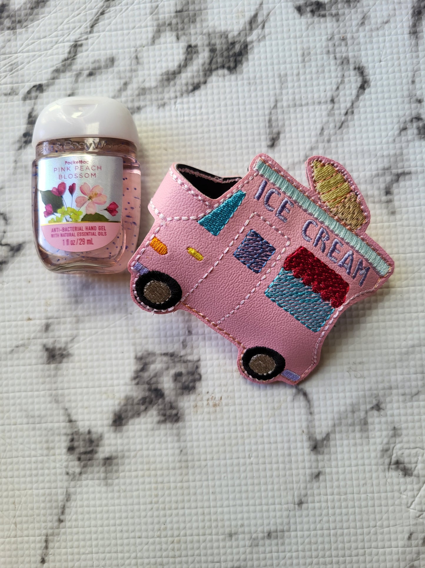 Ice Cream Truck Hand Sanitizer Holder Kechain