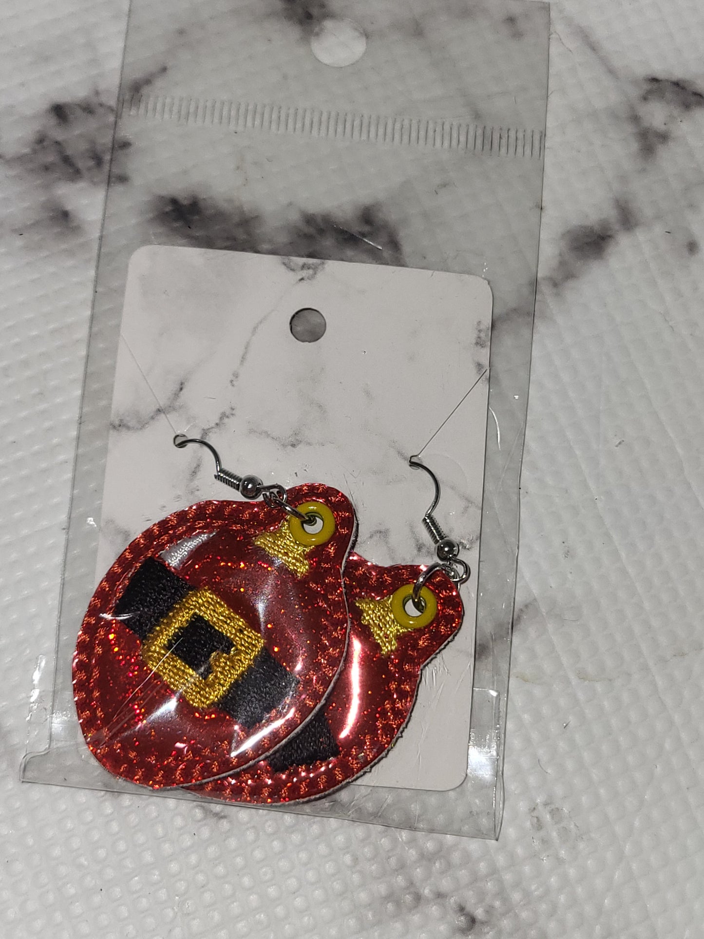 Santa Belly Light bulb Dangle Earrings